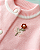 Casaquinho Infantil Tricot Rosa com Flores Bordadas - Imagem 2