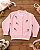 Casaquinho Infantil Tricot Rosa com Flores Bordadas - Imagem 3