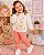 Conjunto Infantil Kyly Urso Bege e Rosa - Imagem 1