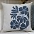 Almofada Bordada em Linho 52x52 - Flora Azul - Imagem 1