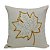 Almofada Bordada em Linho 52x52 - Folhas Secas Mostarda - Imagem 1