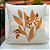 Almofada Bordada em Linho 52x52 - Folhagem Terracota - Imagem 1