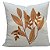 Almofada Bordada em Linho 52x52 - Folhagem Terracota - Imagem 2