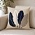 Almofada Bordada em Linho 52x52 - Pluma Azul/Bege/Branco - Imagem 1