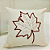 Almofada Bordada em Linho 52x52 - Folhas Secas Terracota - Imagem 1