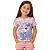 Camiseta Infantil Menina Unicórnio Corações e Flores - Imagem 1