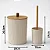 Kit Para Banheiro ou Lavabo Luxoso 4 ou 6 Peças Preto ou Branco Com Bambu Moderno Elegante - Imagem 2