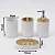 Kit Para Banheiro ou Lavabo Luxoso 4 ou 6 Peças Preto ou Branco Com Bambu Moderno Elegante - Imagem 6