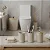 Kit Para Banheiro ou Lavabo Luxoso 4 ou 6 Peças Preto ou Branco Com Bambu Moderno Elegante - Imagem 1