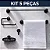 Kit Banheiro Acessórios 5 Peças Completo Toalheiro Saboneteira Decoração Preto Branco Cromado Decor - Imagem 1