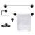 Kit Banheiro Acessórios 5 Peças Completo Toalheiro Saboneteira Decoração Preto Branco Cromado Decor - Imagem 1
