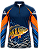 CAMISETA DE PESCA KING BRASIL COM PROTEÇÃO UV 50+ - TUCUNARÉ AZUL & LARANJA - KD00782 - Imagem 1