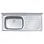 Pia De Apoio Tramontina Filo 56 Ex Em Aço Inox 120X55 Cm - Imagem 1