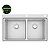 Cuba De Sobrepor Tramontina Design Collection Smooth 2C 40 Em Aço Inox Com Acabamento Acetinado 86X52 Cm Com 2 Cubas - Imagem 3