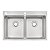 Cuba De Sobrepor Tramontina Design Collection Quadrum Flush Em Aço Inox Com Acabamento Acetinado 77X51 Cm Com 2 Cubas - Imagem 1