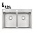 Cuba De Sobrepor Tramontina Design Collection Quadrum Flush Em Aço Inox Com Acabamento Acetinado 77X51 Cm Com 2 Cubas - Imagem 2