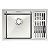 Cuba Tramontina Design Collection Quadrum Em Aço Inox Com Acabamento Acetinado 66X46 Com 2 Cubas E Escorredor De Pratos E Copos - Imagem 1