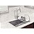 Cuba Tramontina Design Collection Quadrum Em Aço Inox Com Acabamento Acetinado 66X46 Com 2 Cubas E Escorredor De Pratos E Copos - Imagem 2