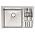 Cuba Tramontina Design Collection Quadrum Em Aço Inox Com Acabamento Acetinado 66X46 Com 2 Cubas E Escorredor De Pratos E Escorredor De Talheres - Imagem 1