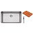 Cuba De Embutir Tramontina Design Collection Quadrum Undermount Em Aço Inox Com Dosador De Sabão E Tábua - Imagem 1
