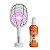 Kit Raquete Elétrica Recarregável Luz UV + Repelente 200ml - Imagem 1