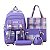 Conjunto Completo de Mochila e Acessório Lilás 05 Itens - Imagem 1