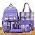 Conjunto Completo de Mochila e Acessório Lilás 05 Itens - Imagem 5