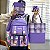 Conjunto Completo de Mochila e Acessório Lilás 05 Itens - Imagem 3