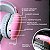 Fone de Ouvido Rosa Sem Fio Bluetooth LED RGB Recarregável - Imagem 6