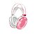 Fone de Ouvido Rosa Sem Fio Bluetooth LED RGB Recarregável - Imagem 1