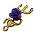Pingente Pombagira com Rosa Roxa Dourado – 3,5cm - Imagem 2