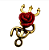 Pingente Pombagira com Rosa Vermelha e Tridente Dourado – 4cm - Imagem 2