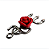 Pingente Pombagira com Rosa Vermelha e Tridente Prata – 4cm - Imagem 2