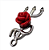 Pingente Pombagira com Rosa Vermelha e Tridente Prata Mini – 3cm - Imagem 1