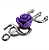 Pingente Pombagira com Rosa Roxa e Tridente Prata Mini – 3cm - Imagem 2