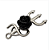 Pingente Pombagira com Rosa Preta e Tridente Prata Mini – 3cm - Imagem 2