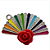 Pingente Leque com Rosa – 3cm - Imagem 1