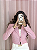 Blazer cropped rosa P - Imagem 2