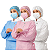 Máscara + Avental + Touca Descartável Colorido - 100 Un Cada - Imagem 1