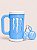 COMBO PORTA CANECA MONSTER AZUL E BRANCO - Imagem 1