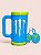 COMBO PORTA CANECA MONSTER AZUL E VERDE - Imagem 1