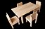 Conjunto kit  infantil KidsWood 1 mesa + 4 cadeiras - Imagem 1