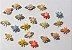 Flores de biscuit -Margaridas com folhas - pacote com 20 peças - Imagem 2