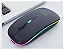 Mouse Luminoso Sem Fio 2.4Ghz e Bluetooth Recarregavél  H'maston E1300 Bateria Interna Preto - Imagem 3