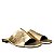 Rasteira Balaia MOD456 em couro Cristal Ouro - Imagem 3