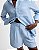 SHORTS LISTRADO AZUL LINHO - Imagem 1