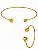 Conjunto Choker Aro e Bracelete Círculo Martelado - Imagem 1