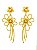 Brinco Design Flores Texturizadas - Folheado - Imagem 1