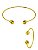 Conjunto Choker Aro e Bracelete Círculo Detalhado - Imagem 1