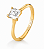 Anel Solitário Moissanite Carré Caixa Alta 4mm - Imagem 1